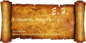 Eckhardt Henrik névjegykártya